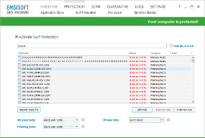 Showing the Surf Protection module in Emsisoft Anti-Malware